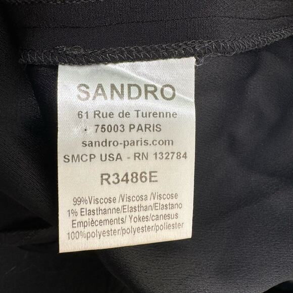 Sandro Womens Black Sleeveless Dress Open Keyhole Back (full) Crew Neck 2 / Med - Picture 10 of 13